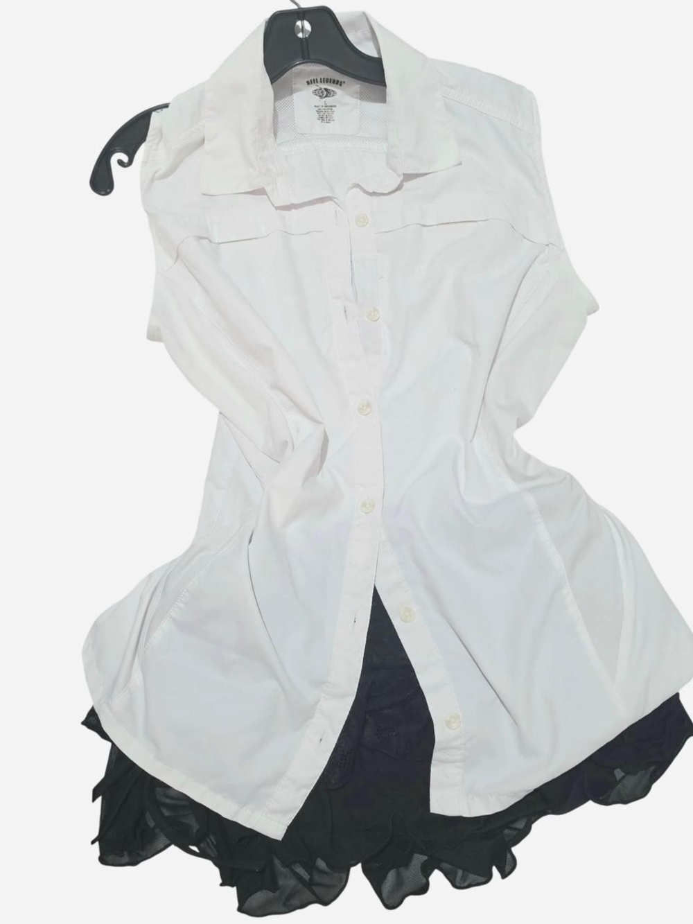 Reef White Sleeveless Button Tank Top